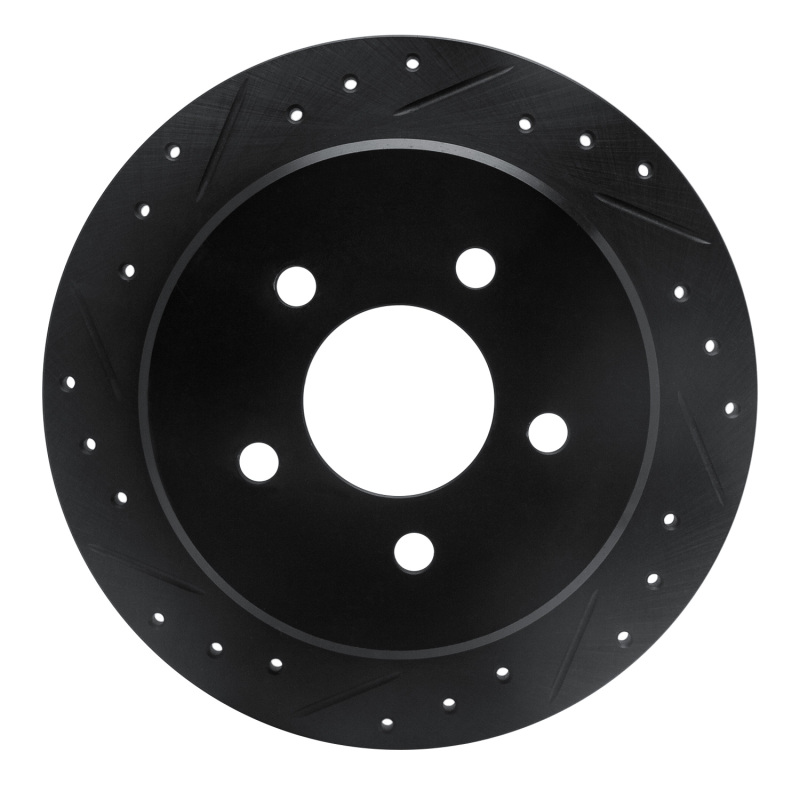 Ford Explorer Sport Brake Rotor (1) - Rear Left - R1 Concepts - Drilled & Slotted - Black - `95-`02